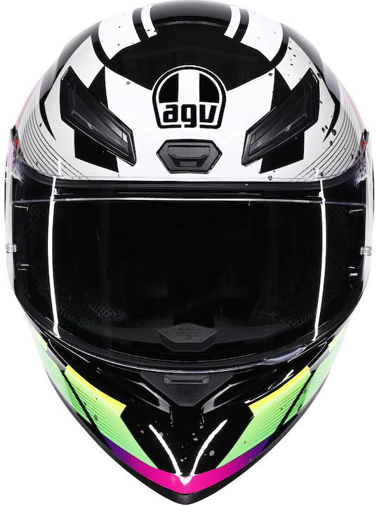 AGV K1 S Punkpulse Black/Purple/Lime Motorcycle Helmet Full Face ECE 22.06 1500gr