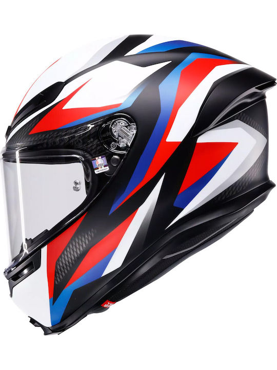AGV K6 S Timewarp Mat Black/Red/Blue Motorcycle Helmet Full Face ECE 22.06 1255gr with Pinlock