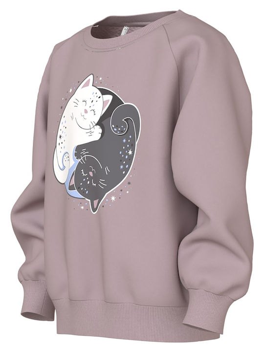 Kids Sweatshirt Keepsake Lilac, Yin Yang Cat Lilac