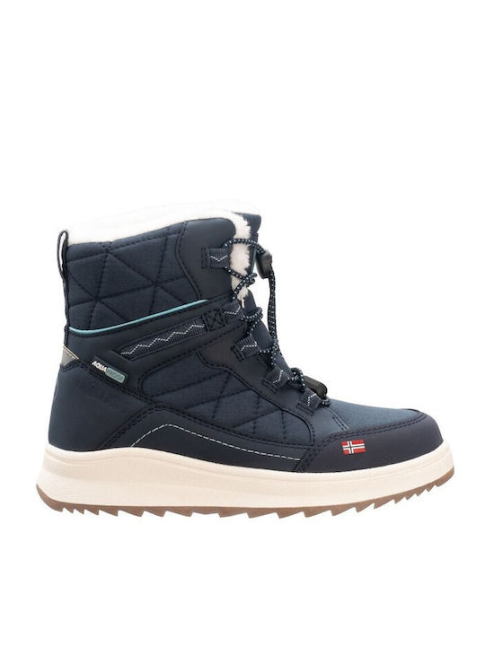 Kids Snow Boots with Laces Navy Blue