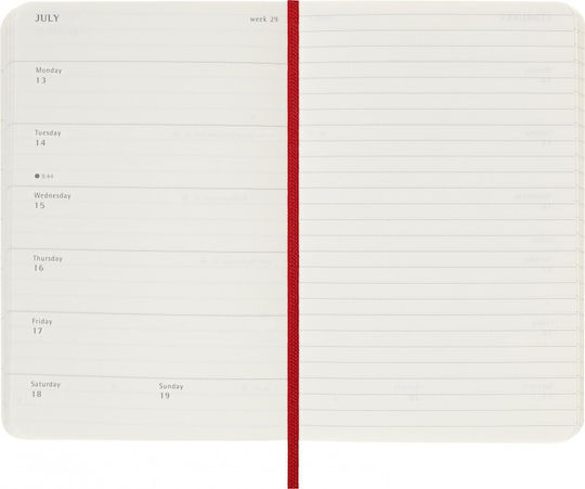 Moleskine 2026 Weekly Diary Pocket 9x14 Red Soft Cover 8056999275228