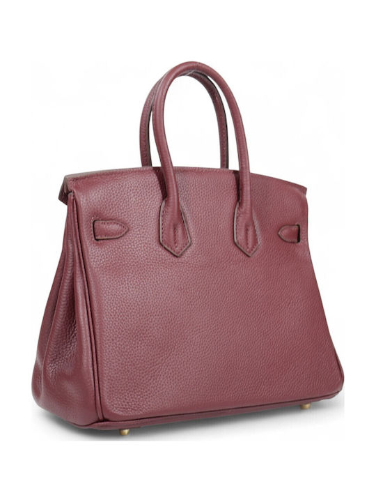 Leder Damen Tote Tasche Burgundisch