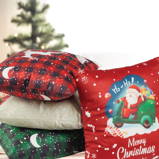 Das Home Weihnachtsdekoratives Kissen Platz Rot 45x45cm