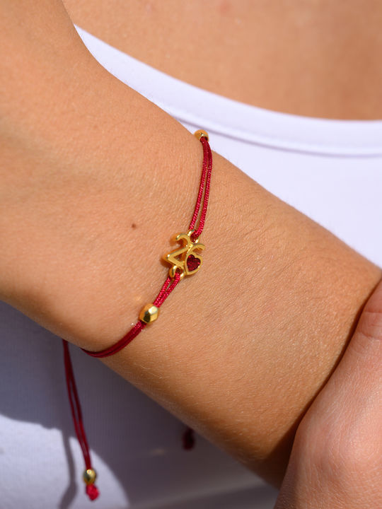 Philio Men's Bracelet Lucky Charm with design Heart Gold Plated