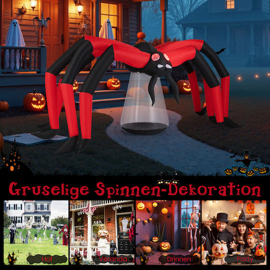 Costway 313 Inflatable Spider Halloween Red Eyes Tunnel & Led Lighting Cm25201de