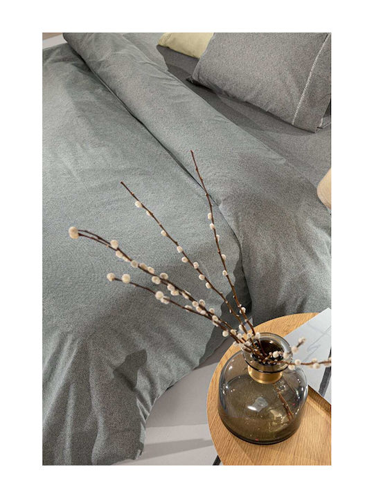 Guy Laroche Avanti Σετ Σεντόνια King Size Φανελένια 270x265εκ. Μπλε Γκρι (4τμχ)
