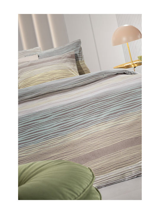 Guy Laroche Bettwäsche-Set Überdoppel Flanell 240x265cm. Palma Beige 4Stück