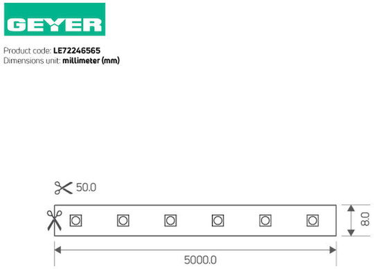 Geyer Αδιάβροχη Ταινία LED 24V 5m