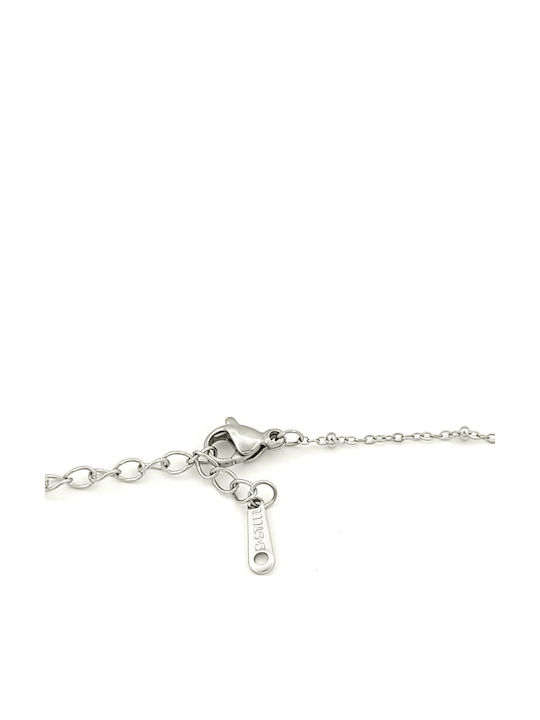 4You Jewels Pregnancy Necklace Made of Steel with Fuchsia Zircon