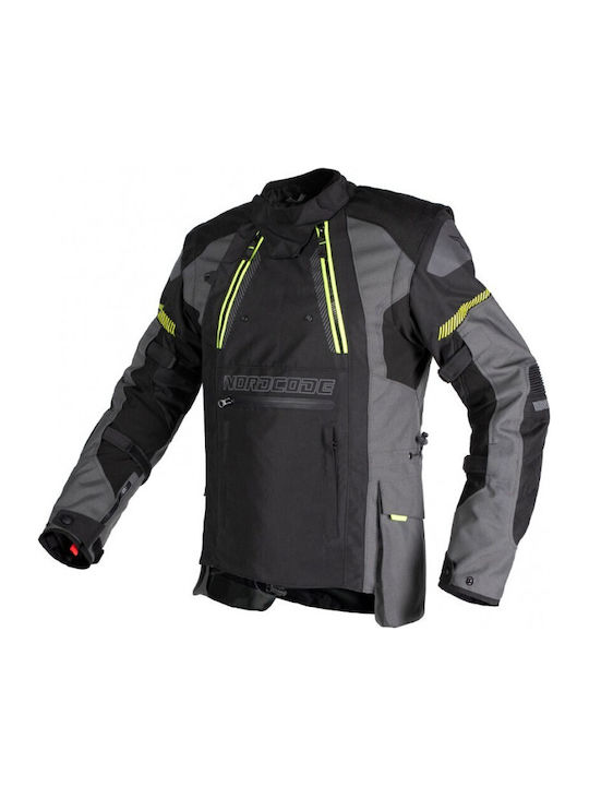 Nordcode Safari Herren Motorradjacke 4 Jahreszeiten Wasserdicht Anthracite/Fluo