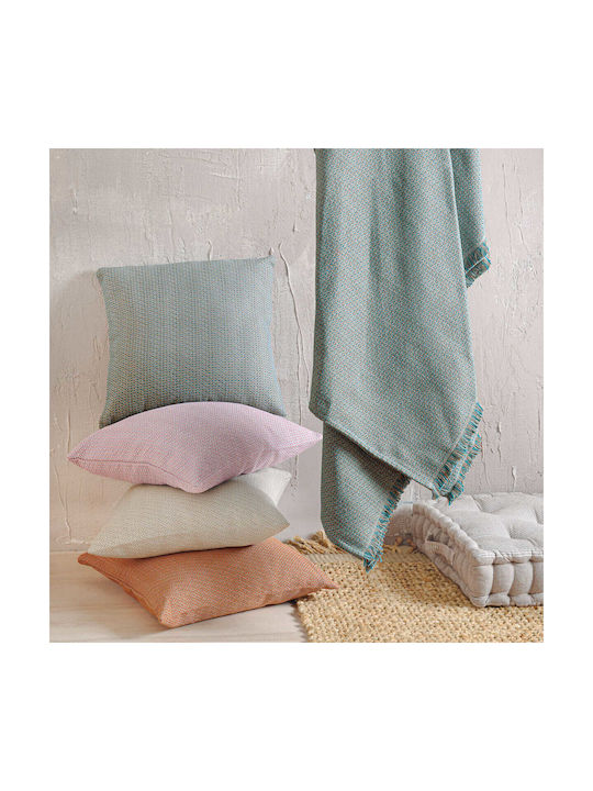 Rythmos Decorative Pillow Case Santorini Made of 100% Cotton Terracotta 40x40cm