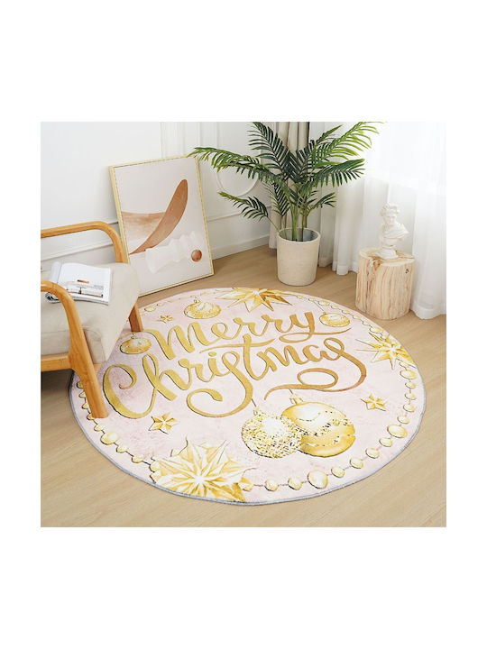 Χριστουγεννιάτικο Χαλί “merry Christmas" Imitation Cashmere 150x150cm Ry10-150