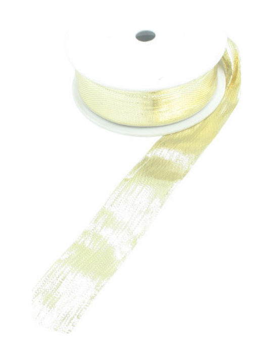 Christmas Gold Ribbon Trim Lurex 2.5cm 50 Meters