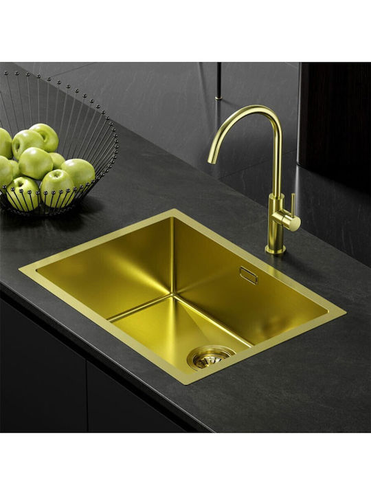 Karag Drop-In Spüle Inox Gebürstet B60xT45cm Gold
