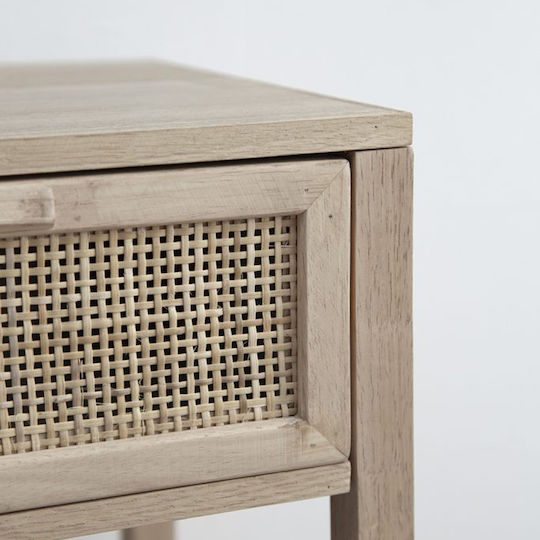 Nachttisch Holz Beige 55x30x55cm