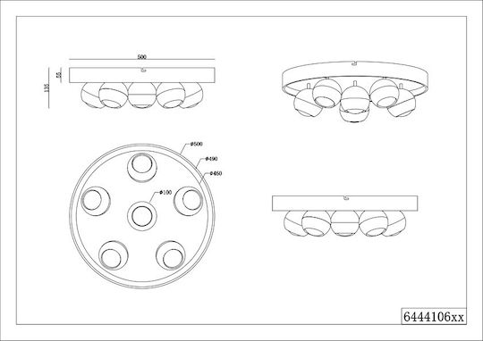 Trio Lighting Orbit Таванно осветление Сребрист