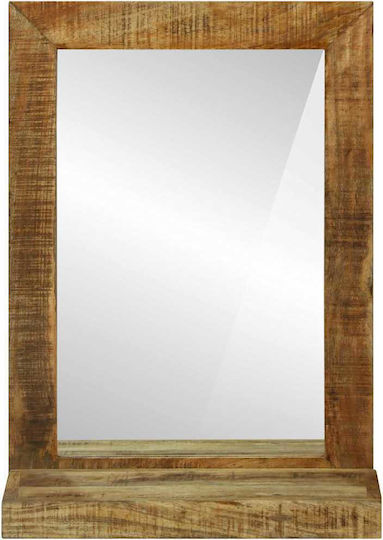 vidaXL Rustic Oglindă de Perete cu Maro Ramă din Lemn 70x50cm 1buc