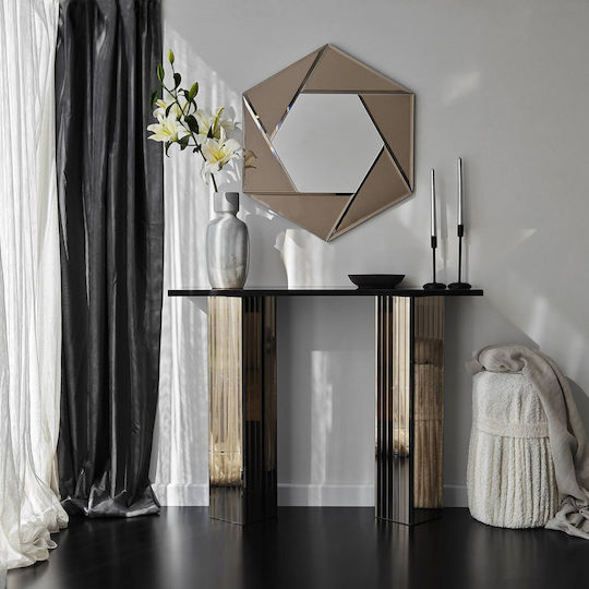 Wooden Console Table Bronze L105xW34xH80cm