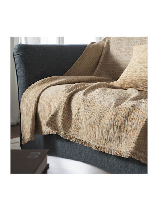 Gofis Home Meadow Ριχτάρι Πολυθρόνας Ζακάρ 160x180εκ. Leaf Gold 160/04 2007160104003