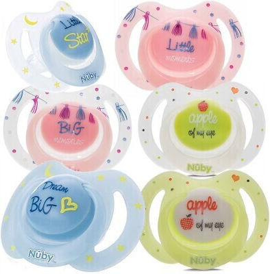 Nuby Orthodontic Pacifiers Silicone Night Blue for 6+ months 2pcs