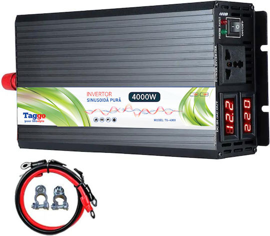 Taggo Invertor Auto Unda sinusoidală pură 4000W pentru Convertirea 12V DC în 220V AC