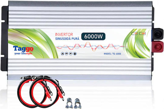 Taggo Invertor Auto Unda sinusoidală pură 6000W pentru Convertirea 24V DC în 220V AC