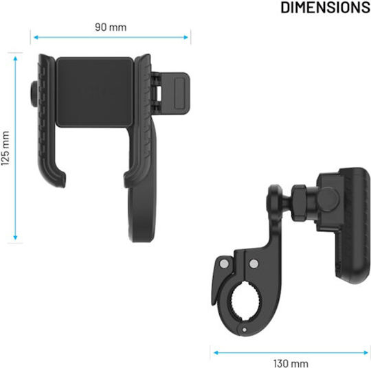 Fixed Bike Holder Bikee Plus Vista Bicycle Motorcycle Handlebar Mount 360° Rotative Max 6.8'' Black Fixbipv-bk