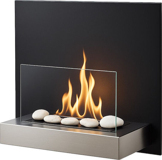 EcoHot Bio Wall 65 Επιτοίχιο Τζάκι Βιοαιθανόλης Εσωτερικού Χώρου Μαύρο 65x26x45cm