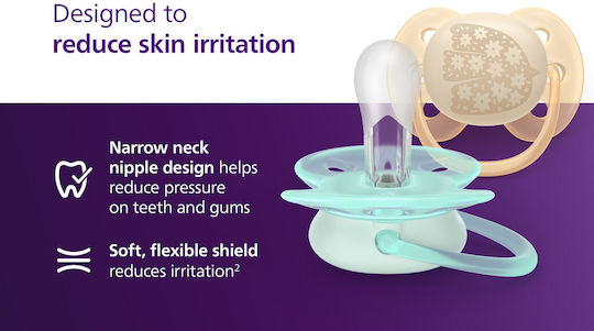 Philips Ultra Soft Πιπίλες Σιλικόνης με Θήκη Πράσινο για 18+ μηνών 2τμχ