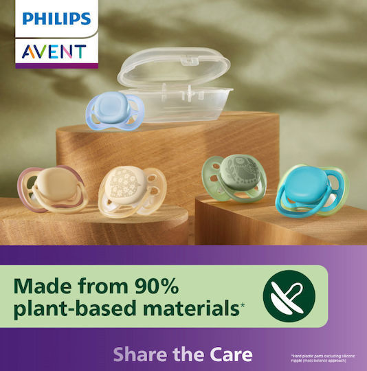Philips Ultra Air Πιπίλες Σιλικόνης Νυκτός Μωβ για 18+ μηνών 2τμχ