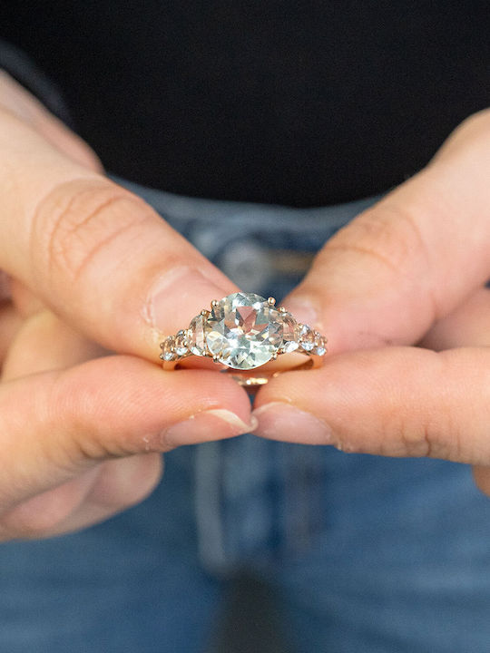 Diamond Group Femeie Inel cu Diamant din Aur roz 18K