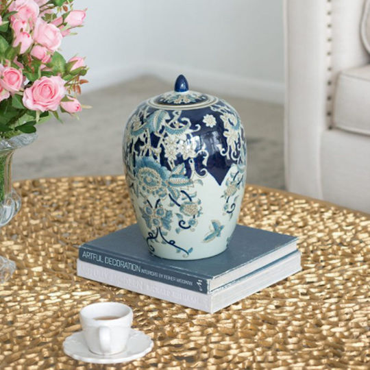Interni Oggi Blue Porcelain Vase 20x20xH29cm Interni Oggi Blue Porcelain Vase 20x20xH29cm