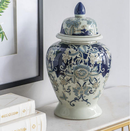 Interni Oggi Dekorative Porzellanvase Blau 24x24xH45cm