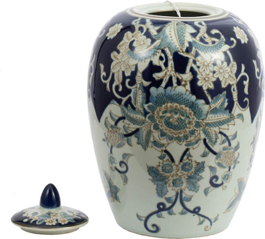 Interni Oggi Dekorative Porzellanvase Blau 20x20xH29cm