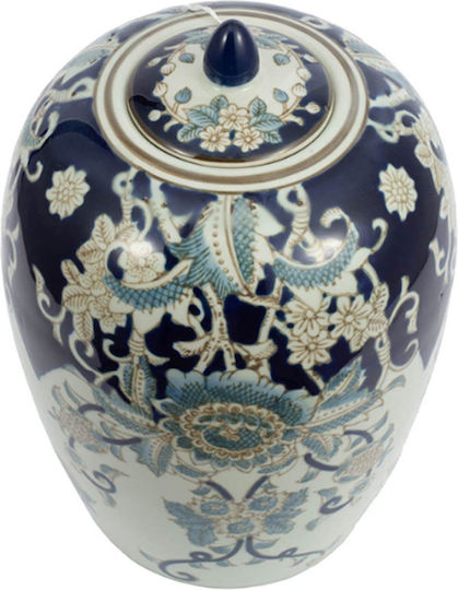 Interni Oggi Dekorative Porzellanvase Blau 20x20xH29cm