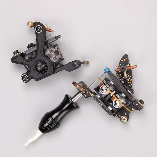 Set 2 Mașini de Tatuat Alimentare 20 Ace de Tatuaj Mașină cu Bobină Piele de Practică Pedală Kit Accesorii