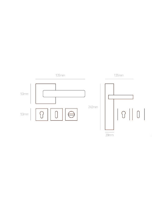 Best Design Buton Ușă de Intrare cu Rozetă Stânga 265 Gri Best Design Buton Ușă de Intrare cu Rozetă Stânga 265 Gri