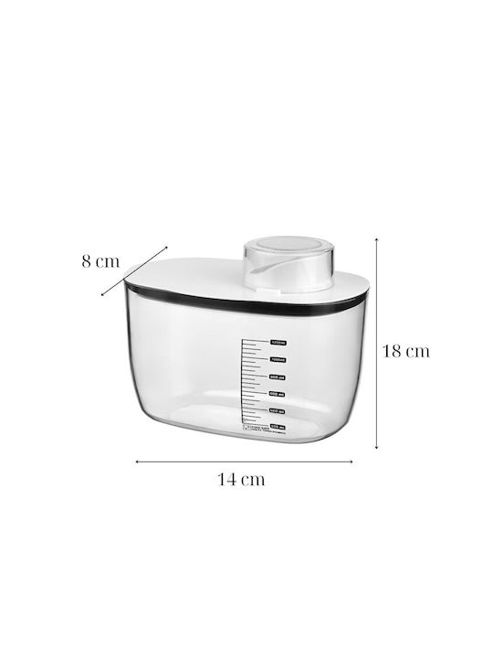 Femmit Δοχείο Αποθήκευσης Τροφίμων 1300ml με Αεροστεγές Καπάκι & Δοσομετρητή – BPA Free Διάφανο & Λευκό