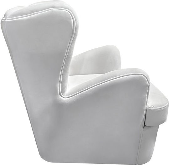 Regalo Velvet Armchair White 75x88x85cm