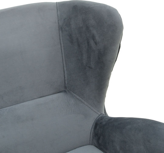 Regalo Samt Sessel Anthrazit 75x88x85cm