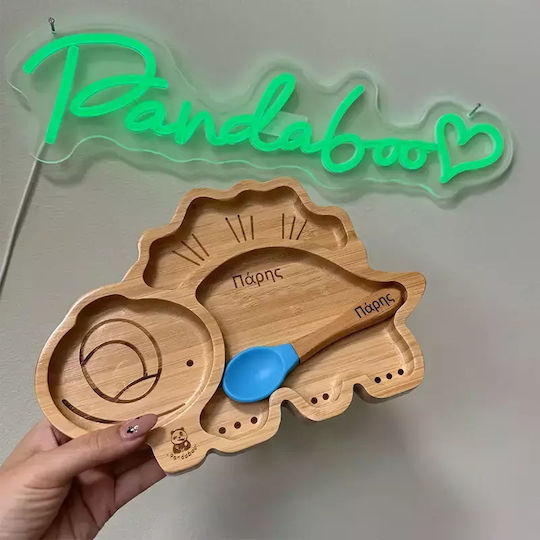 Pandaboo Baby Food Plate made of Bamboo Purple