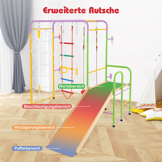 Costway Spielplatz mit Kletterfläche aus Metall für 3+ Jahre alt Jahre Bunter
