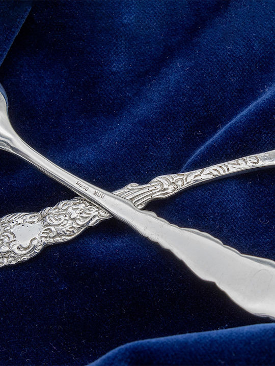 Savvas Design Σετ Κουτάλια Μεταλλικά Ασημί 14cm 2τμχ