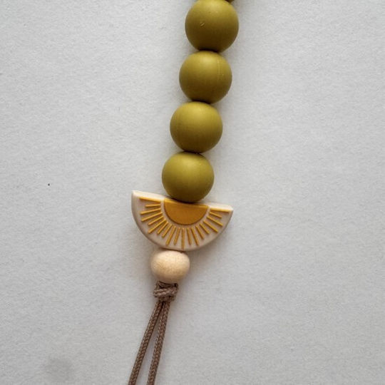 Nok Nok Clip Pacifier with Beads made of Silicone Yellow