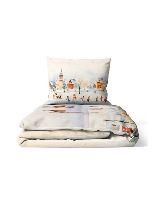 Lenjerii Deosebite Set Husă de Pilotă Bumbac Single cu Față de Pernă & 1 Cearsaf 160x220 Joy