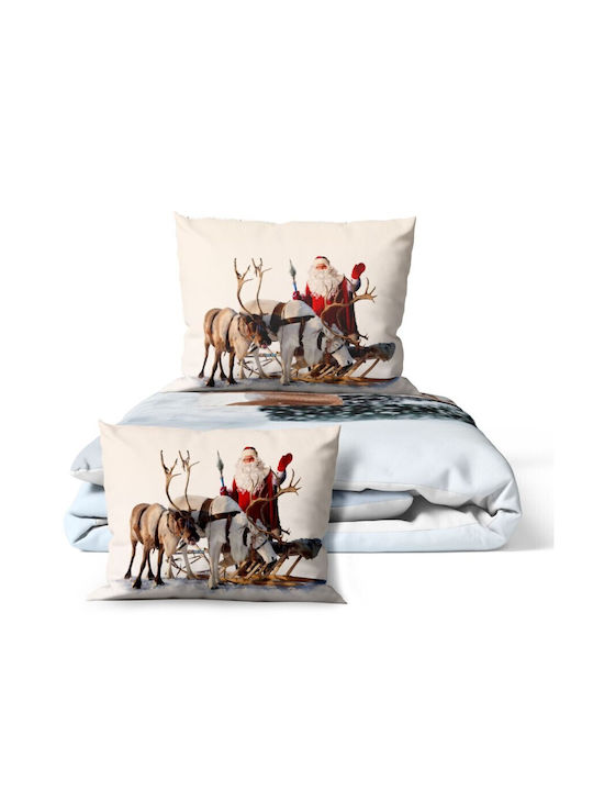 Lenjerii Deosebite Set Husă de Pilotă Bumbac Dublă cu 2 Fețe de Pernă & 1 Cearsaf 200x220 Deer