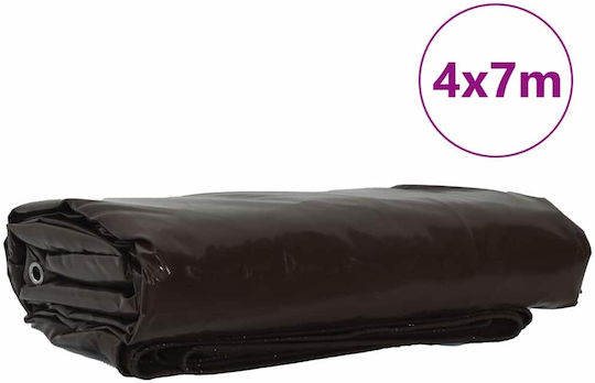 vidaXL Waterproof Tarpaulin 650gr/m² 7x4m. Heavy Duty Brown