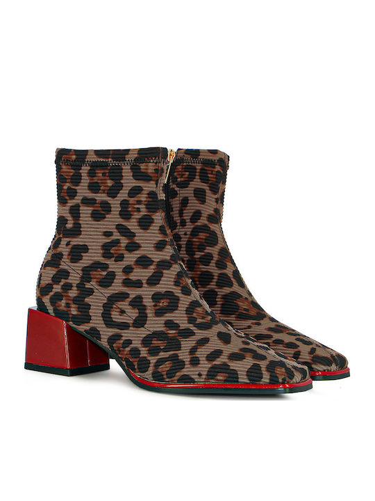 Women's Ankle Boots with Medium Heel Brown