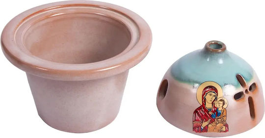 Vigil Oil Lamp Deep Clay Panagia 1 Pc 38602 Beige