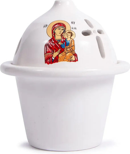 Vigil Oil Lamp Deep Clay Panagia 1 Pc 38602 Beige